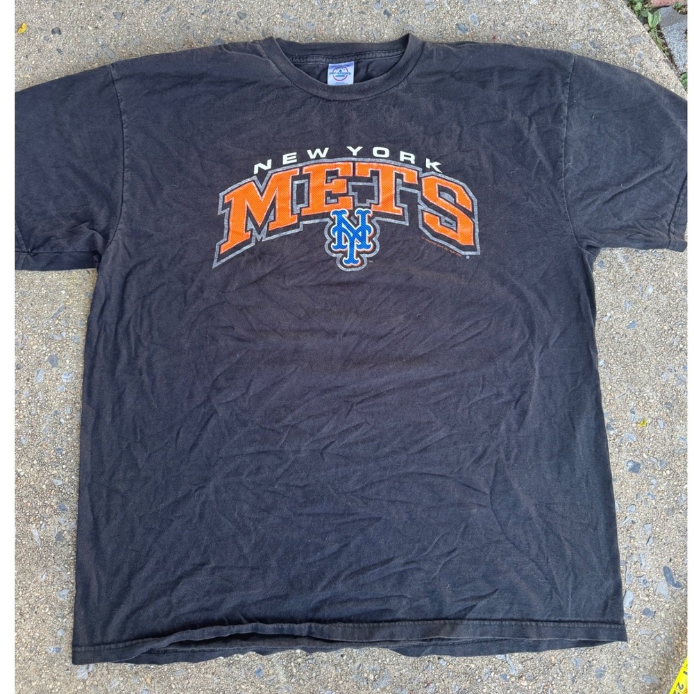 Vintage 2002 New York Mets Delta Pro Weight T-Shirt Black XL MLB Fan Gear